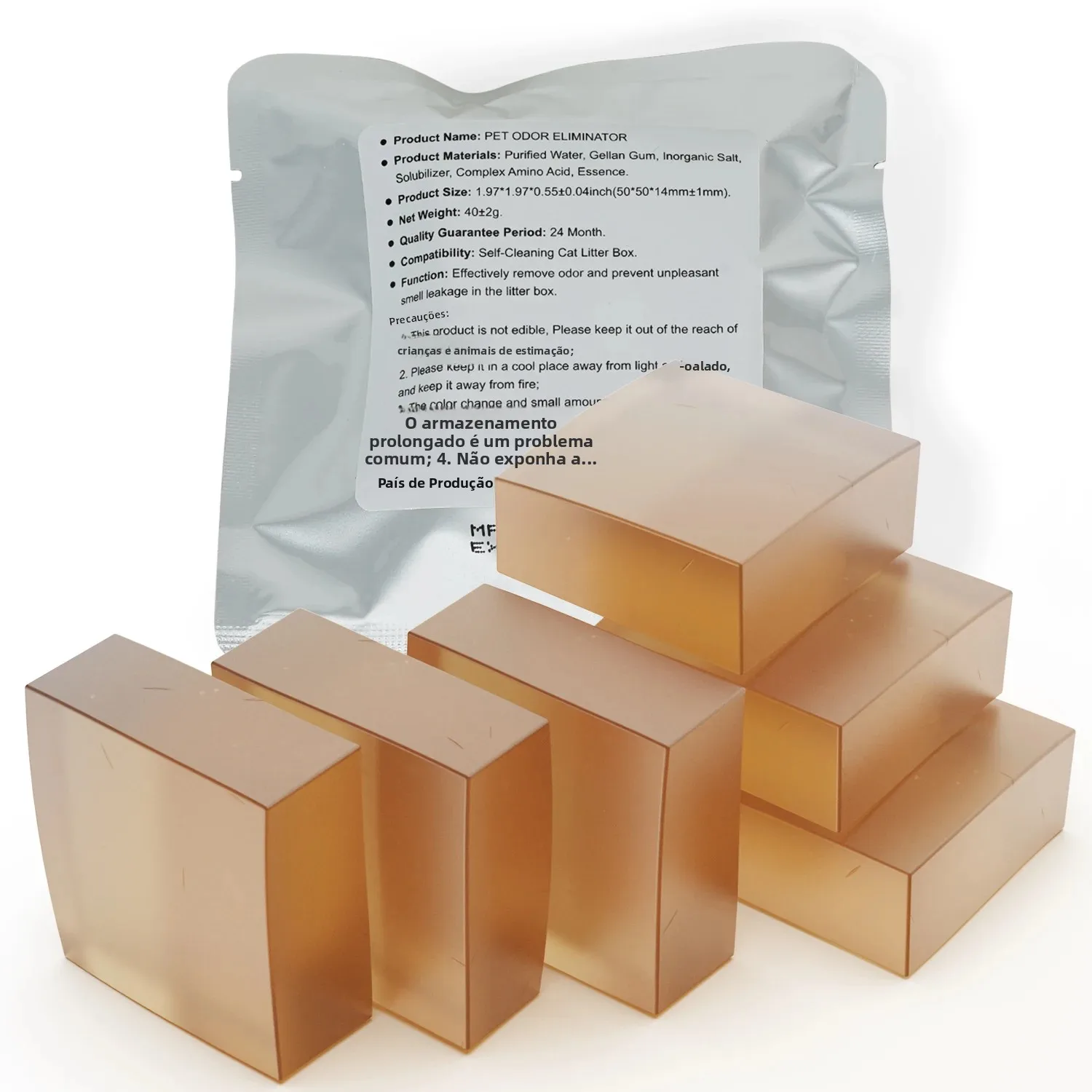 Blocos Desodorizantes para Areia de Gato N50 - Eliminador de Odor Forte, Frescor Duradouro, Cubos Recarregáveis para Controle de Odor na Caixa de Areia
