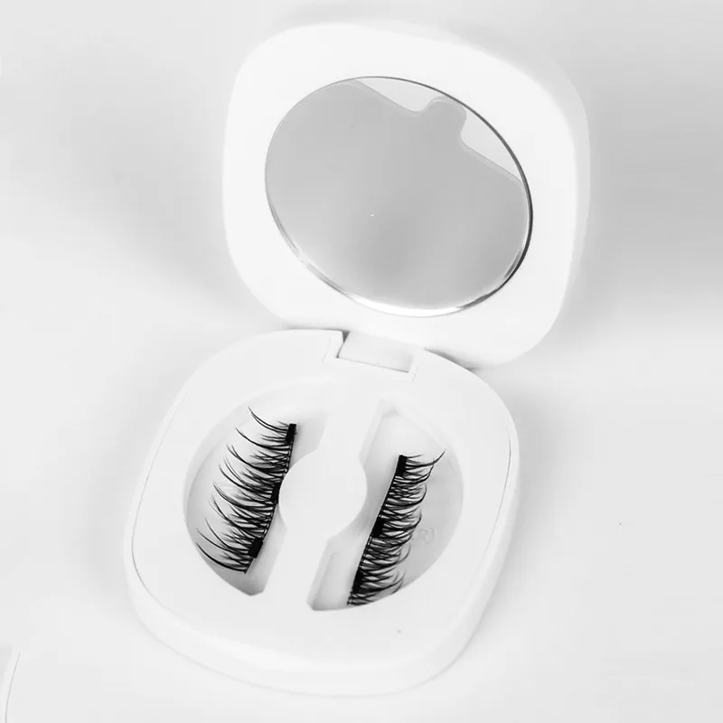 1 Pairs Magnetic Eyelashes Natural Look Fluffy False Eyelashes No Glue Reusable Faux Mink Lashe with Tweezers Set Makeup Product