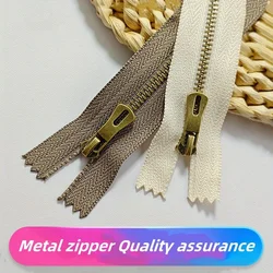 5pcs 5 # metal short zipper suitable for clothing bags, leather goods, handbags, DIY sewing, Y-shaped handmade