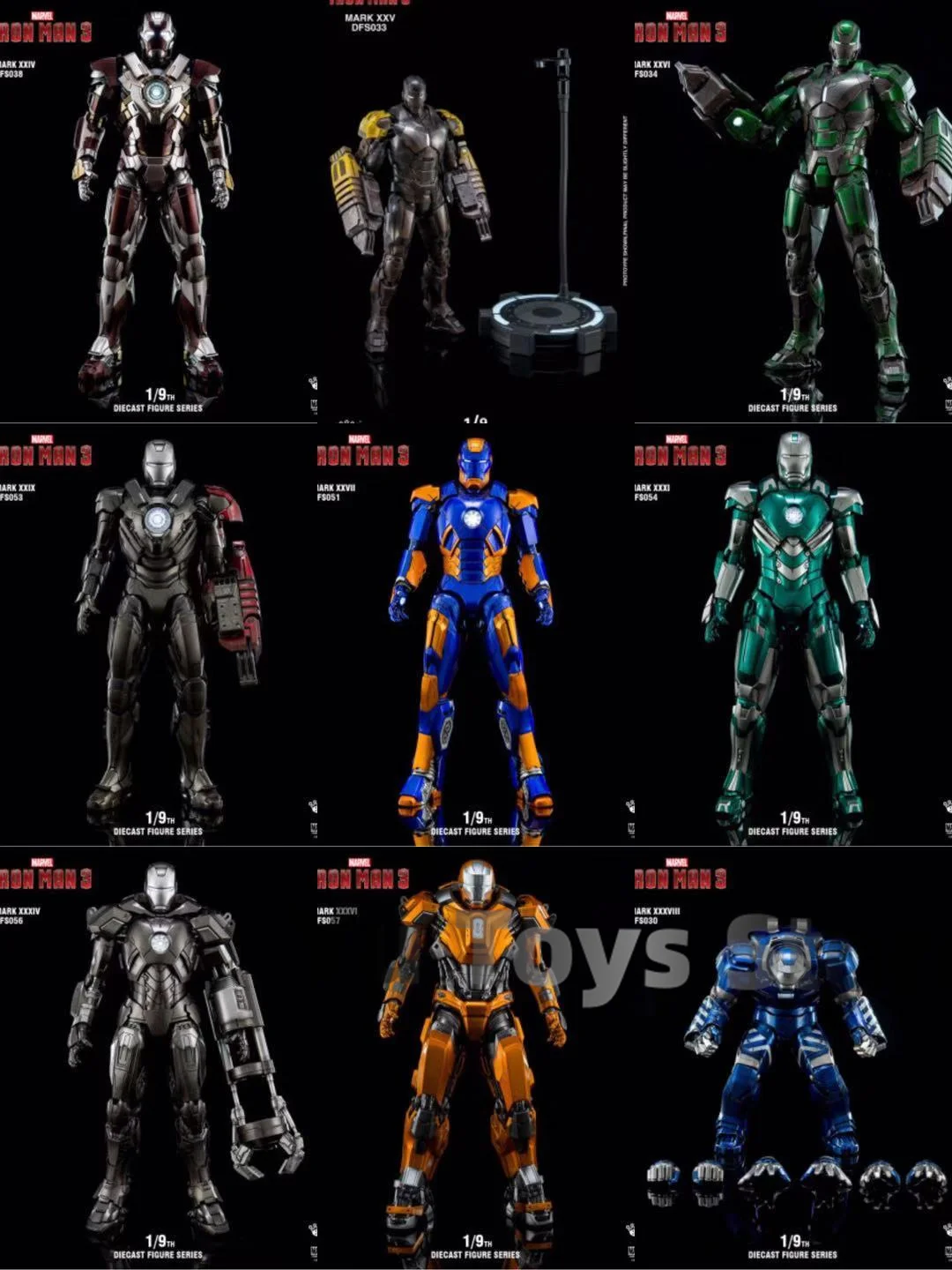 

Original Marvel Iron Man Kingarts Ka 1:9 Iron Man Complete Mk8mk9mk11mk12mk13mk14 Alloy Figure Assembled Collectible Model Gift