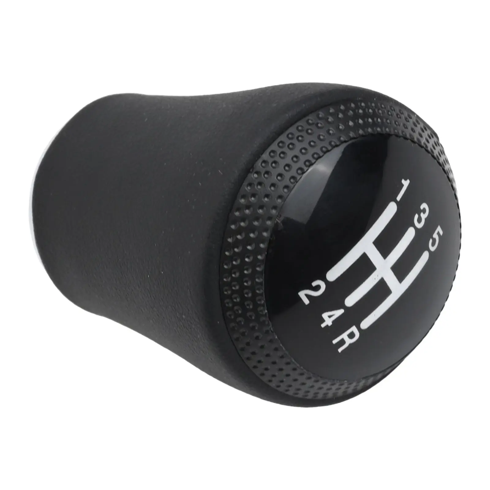 

5 Speed Knob Black PU Leather 5 Speed Black Easy Installation PU Leather Premium Leather Finish Driving Comfort