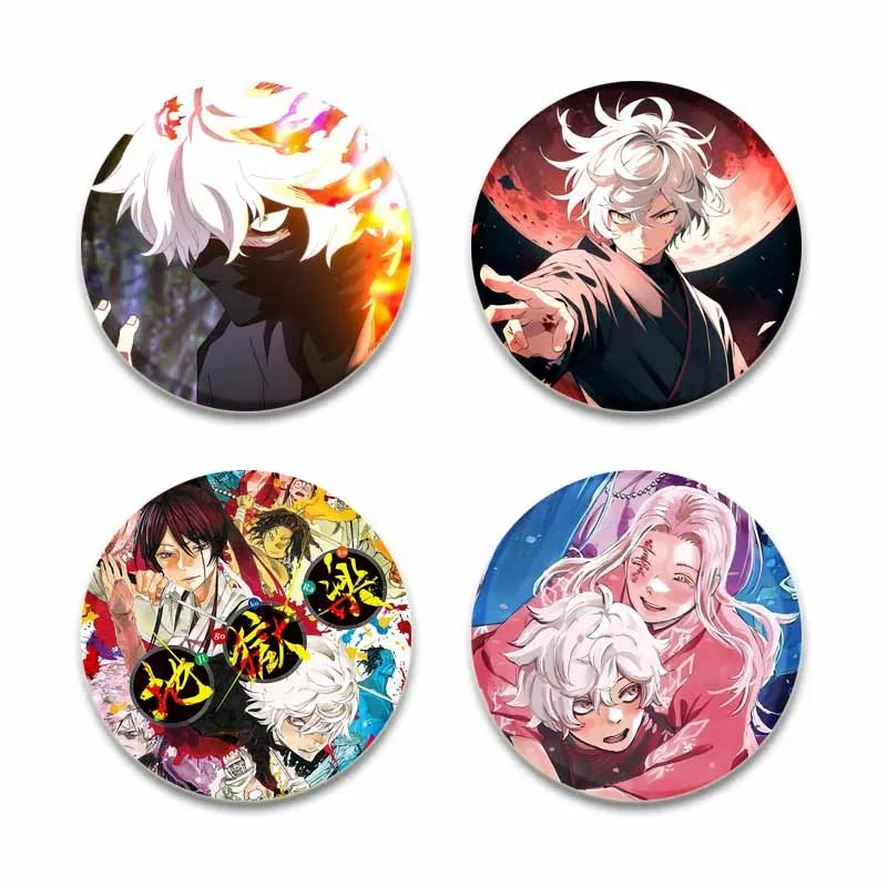 Anime Jigokuraku Hell’s Paradise Soft Button Pins Gabimaru Yuzuriha Cartoon Cosplay Badge Brooch on Backpack Gifts for Friend