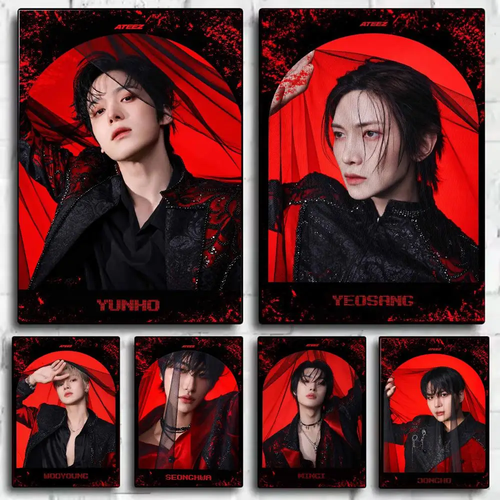 Famous K-pop Group A-ATEEZS Poster Wall Art Poster Print Decorative Artwork for Bedroom Living Room Office Home Decoration