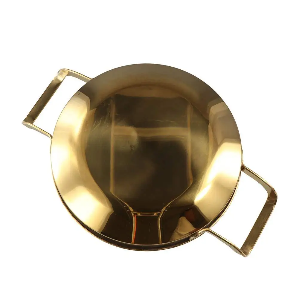 طبق شواء على الطراز الكوري، وعاء سلطة، وعاء جاف مزدوج الأذن، مطبخ سميك مستدير