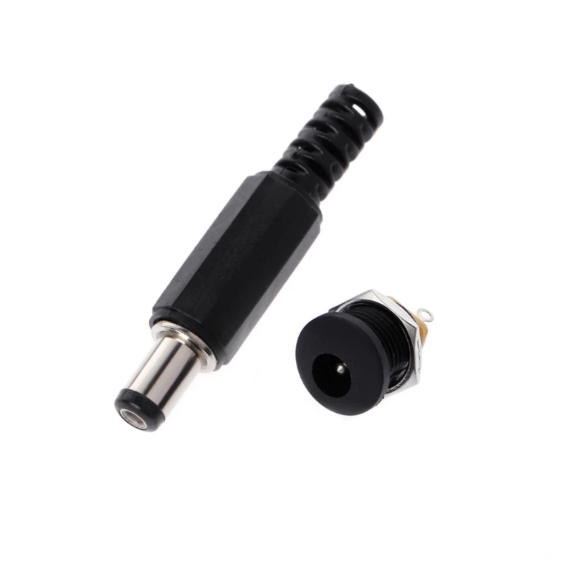 573A 5 piezas 5,5 mm x 2,1 mm macho para conector clavija alimentación + 5 piezas tornillo bloqueo Pan