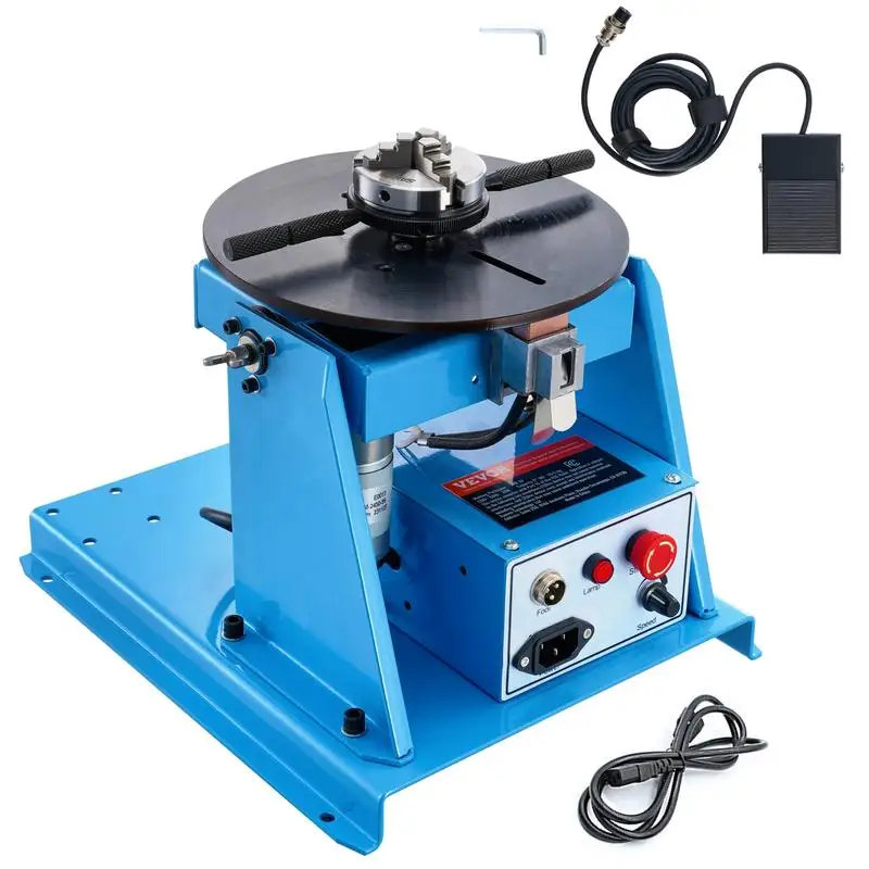 VEVOR Rotary Welding Positioner 10KG, 0-90° Welding Positioning Turntable Table with 8.1 Inch 3-Jaw Lathe Chuck