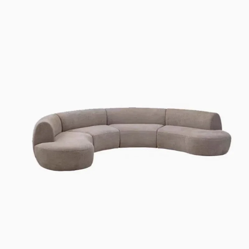 

Medieval wabi-sabi fabric sofa, living room curved villa sofa bed