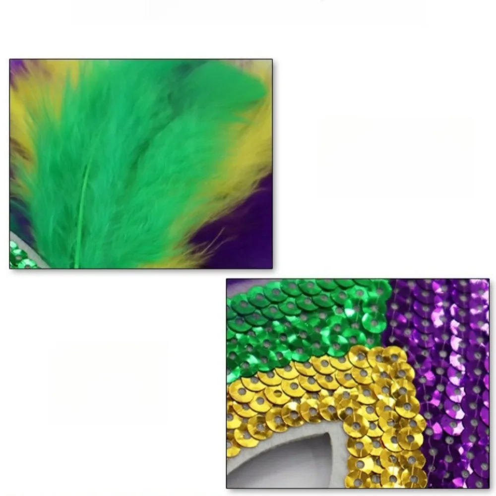 패션 볼 카니발 깃털 세트 - 삼색 머리띠 마스크 파티 의상 액세서리