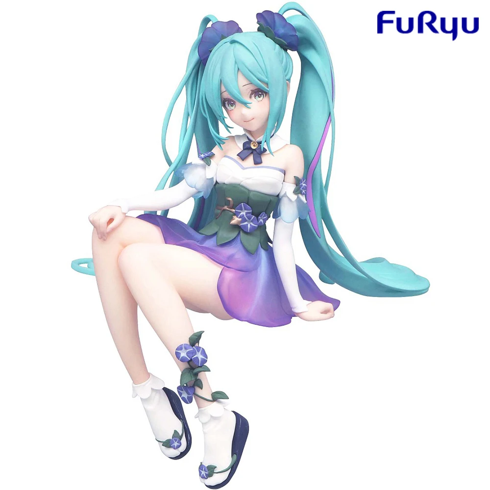 Furyu Noodle Stopper Hatsune Miku Hatsune Miku Asagao Morning Glory Fairy Collectible Anime Action Figure Vocaloid Model Toys