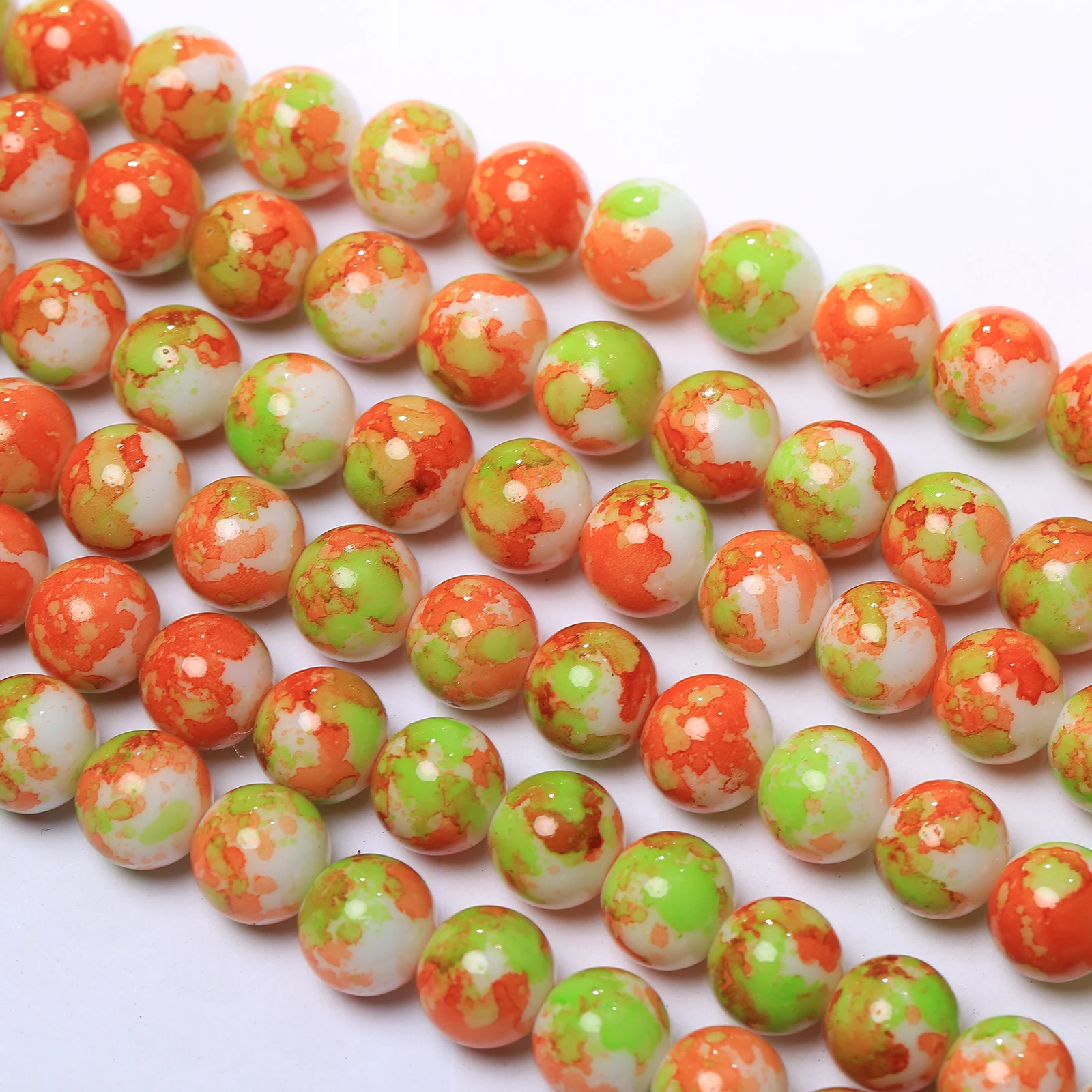 240pcs 10mm Multicolour Glass Beads with Speckles for DIY Bracelet Bangle Making 111 Sorts of Colors Could To Choose