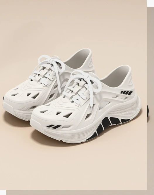 Dicksohlige, perforierte Herrenschuhe, Sommer-Neuheit, Fahrerschuhe, rutschfest und geruchsneutral, weiche EVA-Sandalen für Herren – Detail 5