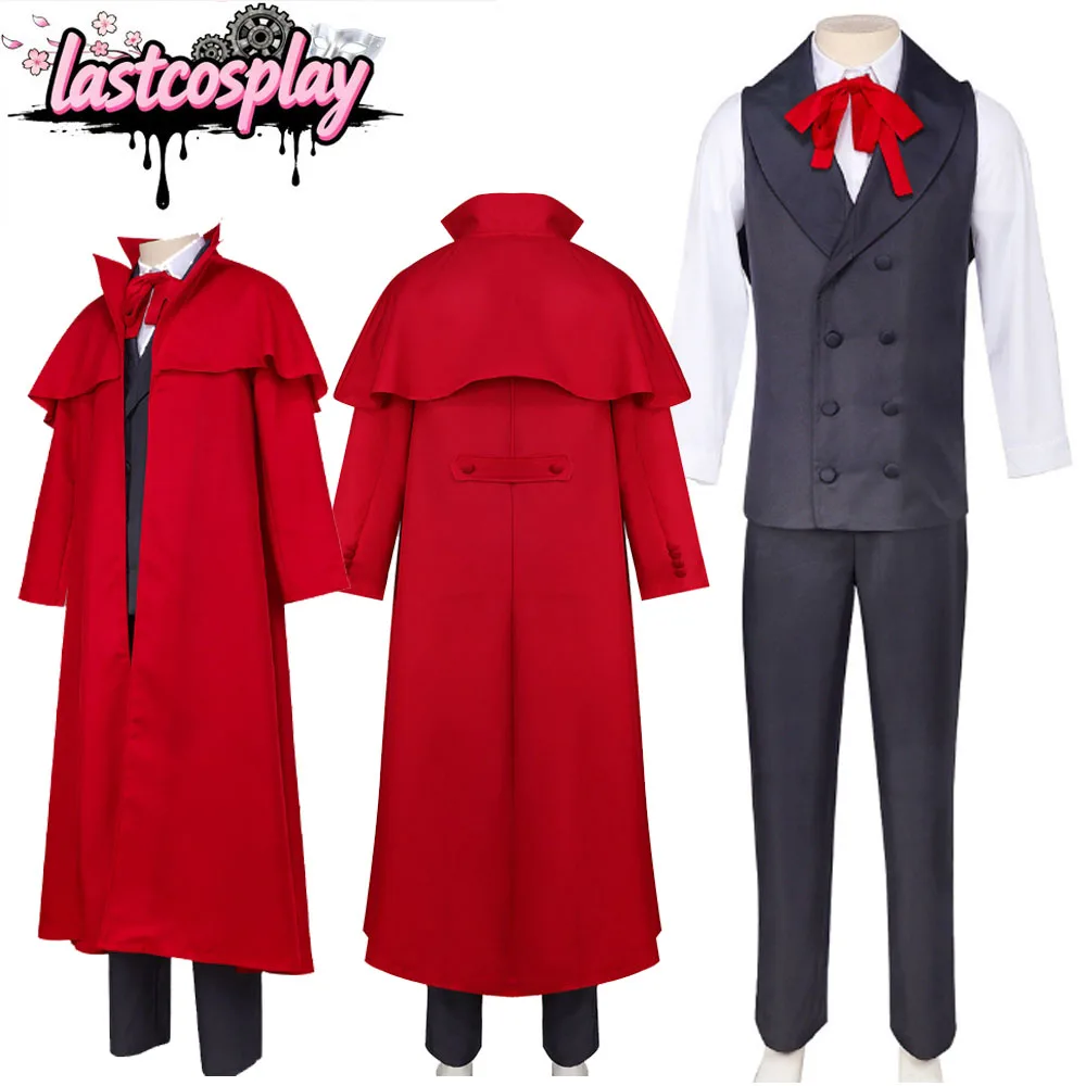 Disfraz de Alucard, disfraz de Anime Fantasia para hombres adultos, camisa, chaleco, abrigo, pantalones, sombrero, trajes, fiesta de Carnaval y Halloween, traje