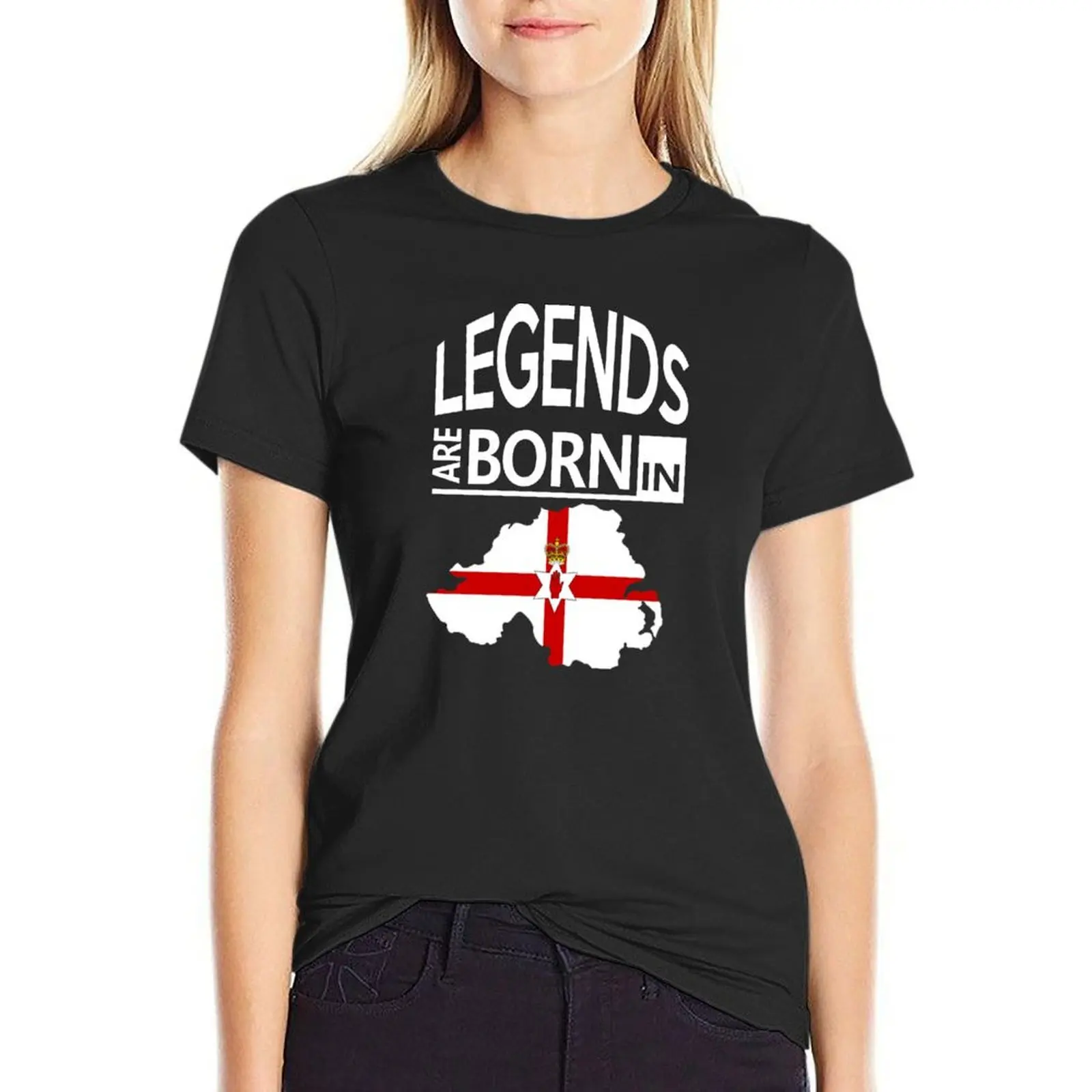 Legends are born in Northern Ireland Pride Birthday T-Shirt animal print shirt for girls korean fashion Women's tee shirt