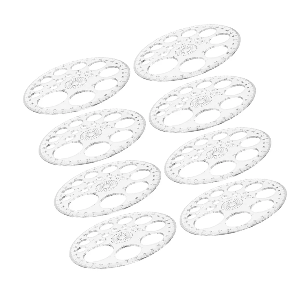 8 pz Cerchio Goniometro di Plastica 360 Gradi Righello di Misura Strumento di Disegno Riutilizzabile Per La Geometria Matematica Disegno Ufficio Design Bilancia