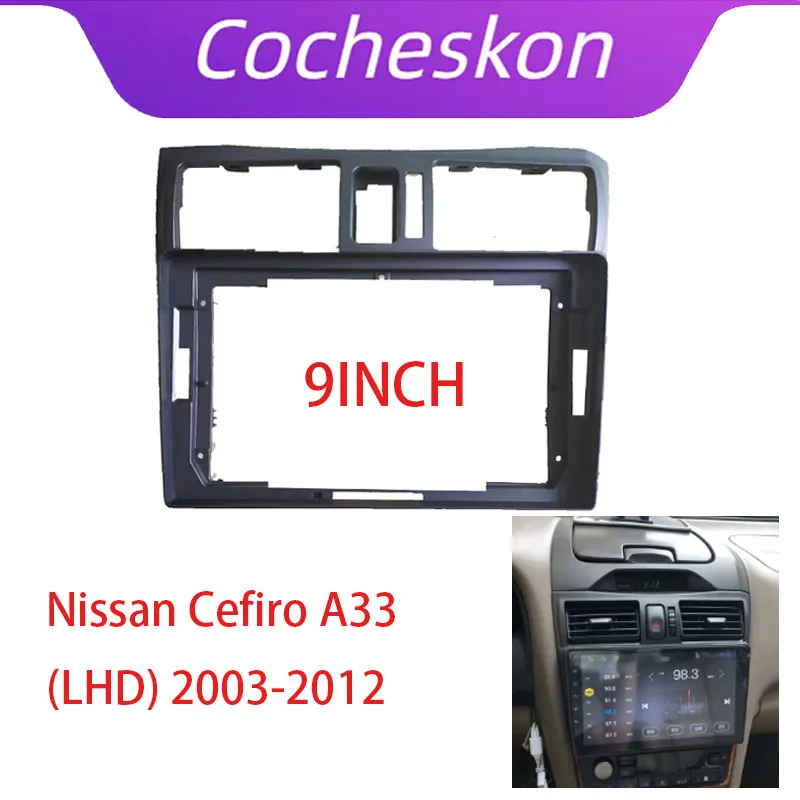 9 Inch Car Frame Fascia Adapter Decoder Android Radio Dash Fitting Panel Kit For Nissan Cefiro A33 2003-2012