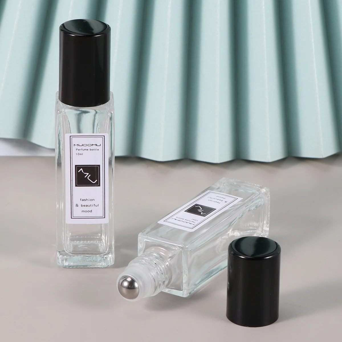 12 قطعة من الزجاجات الدوارة الزجاجية الشفافة القابلة لإعادة الاستخدام والمحمولة للزيوت الأساسية وعينة العطور وزجاجات دوارة زجاجية لتخزين السفر #3