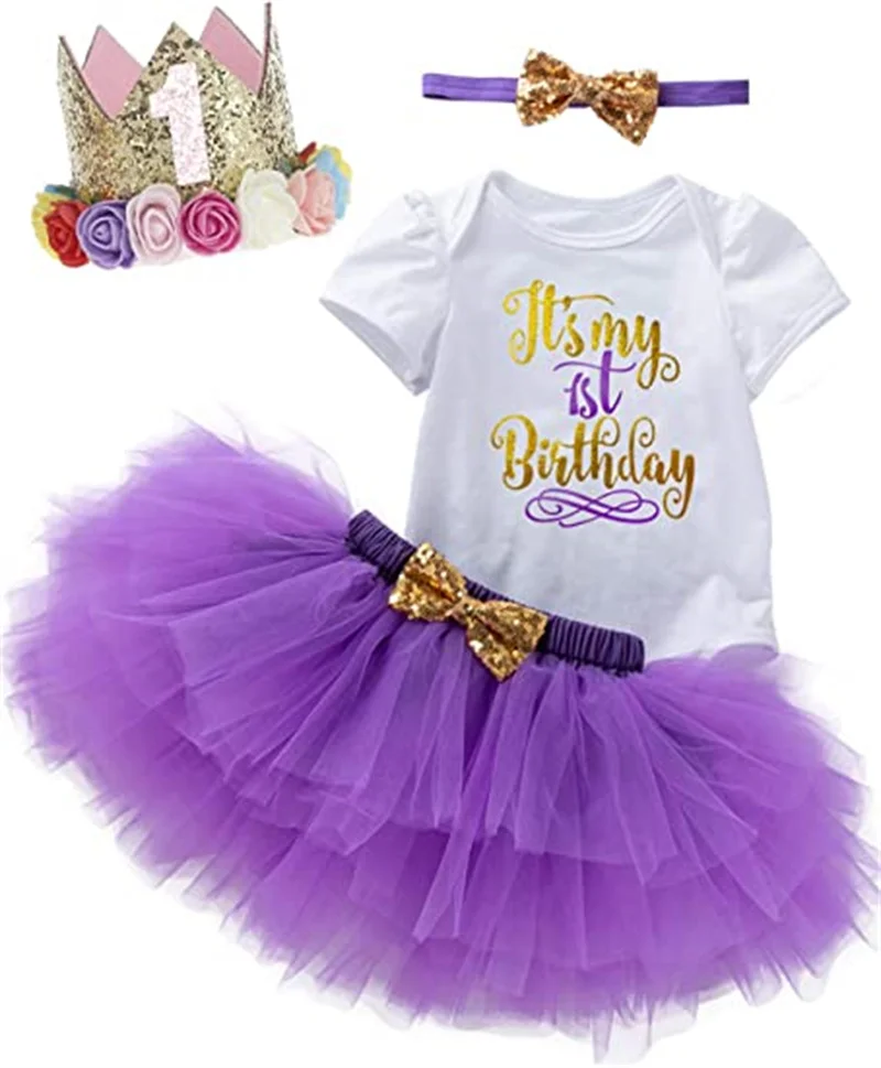 Baby Girl Birthday Dress Set Little Girls Floral Lace Outfit Sets