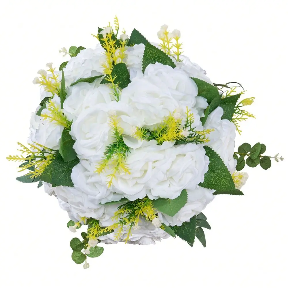 

Balls Arrangement Bouquet 10 PCS, 9.5Inch Diameter Artificial Flower Balls Wedding Rose Centerpieces, Faux Flowers Arrangements