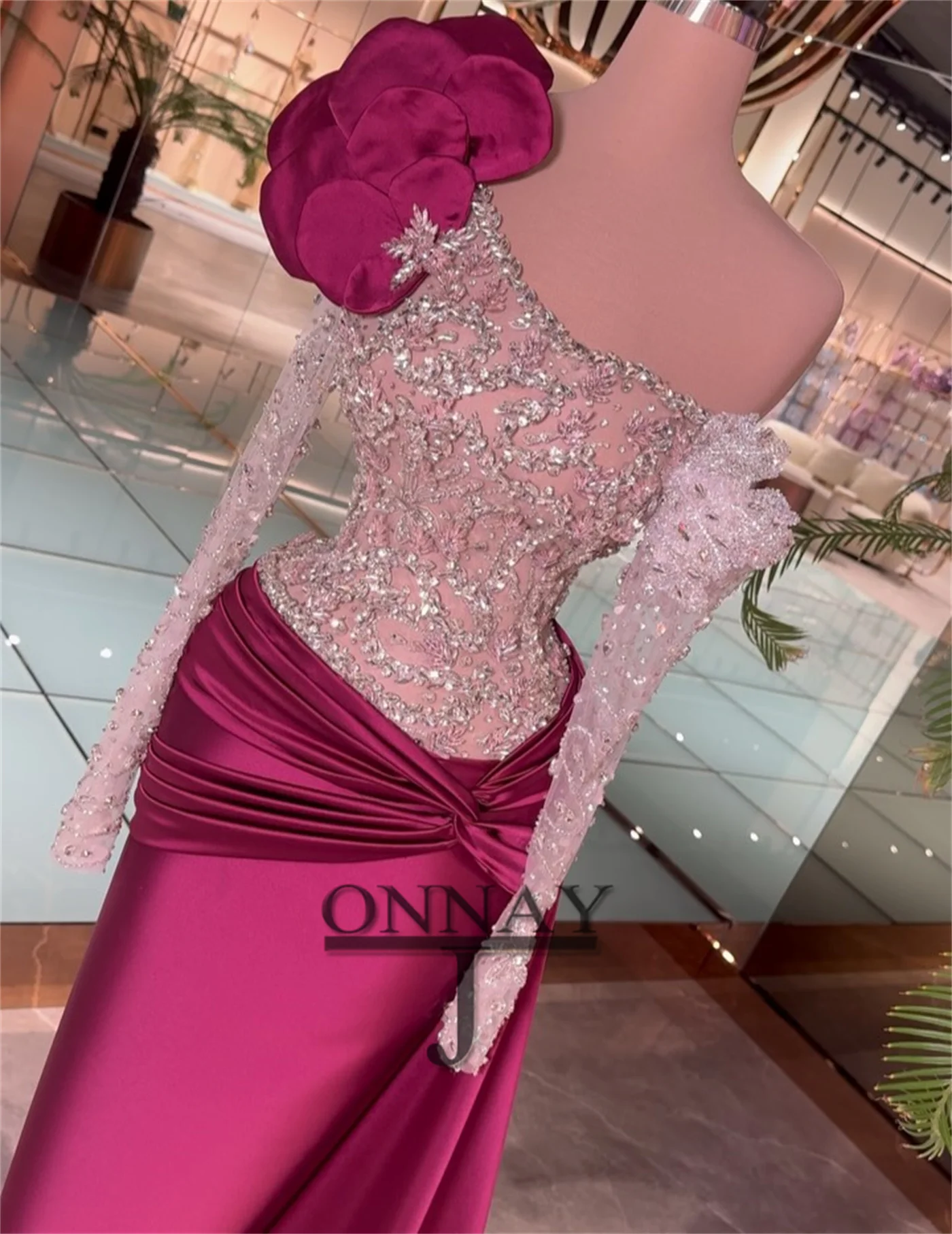 Customized Classic Ruched Graduation Dresses 3D Flowers Full Pearls Rhinestones for Women Robes De Soiree Bespoke Special Party