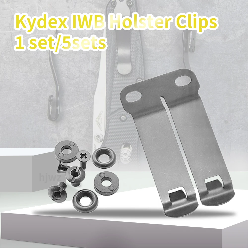 1 Sets Stainless Steel K Sheath Waist Clip Back Clip with Screws for Kydex IWB Holster Clips Replacement Tools Accessories