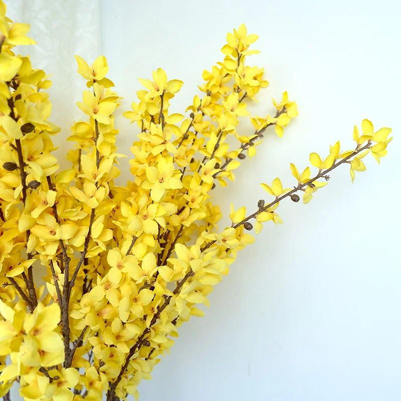 Artificial Flowers Spring Flower Home Decor Forsythia Room Dining Table Decoration Accessories Wedding Garden Silk Fake Flowers