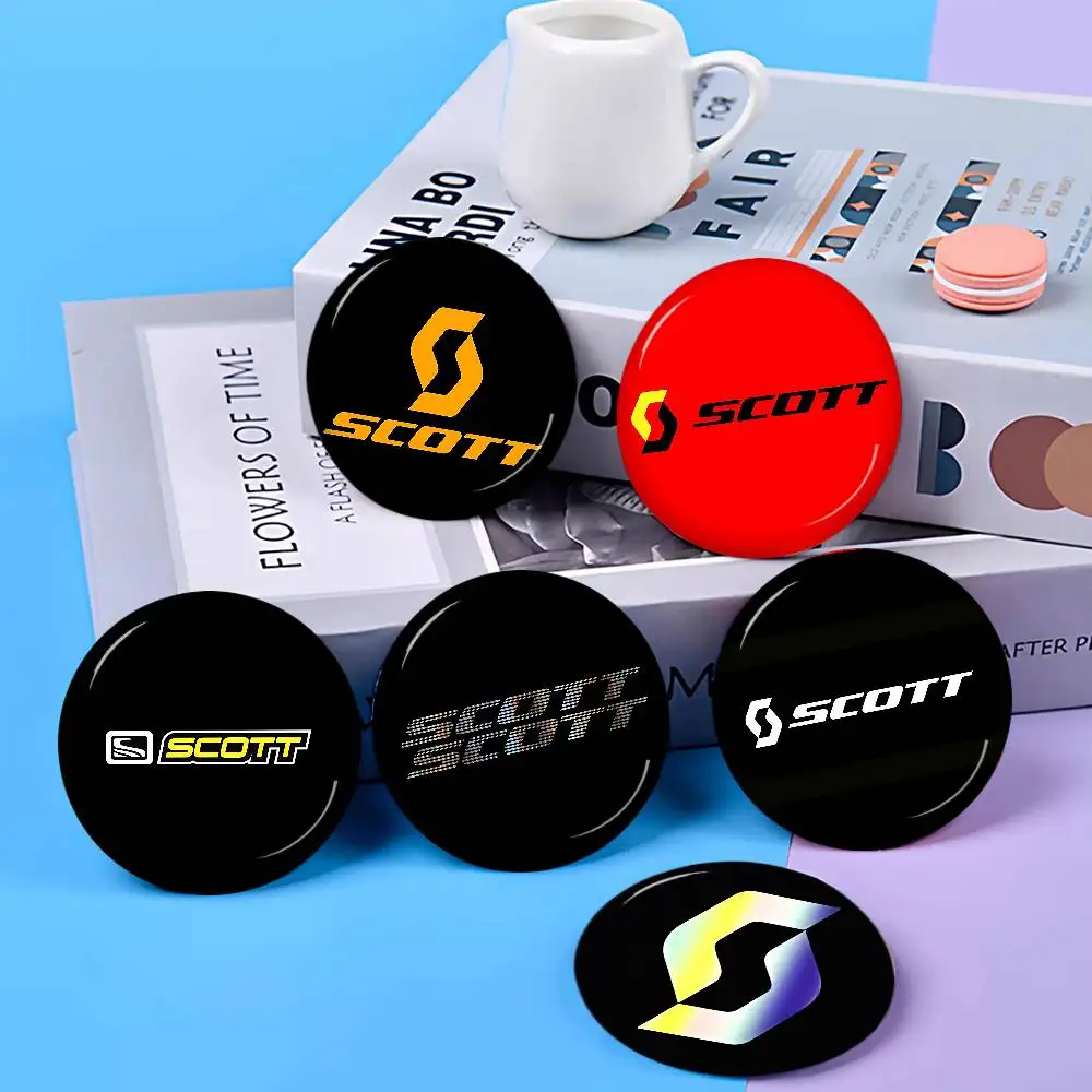 S-Scott Bike logo Creative Pins Funny Round Snap-in Brooch Badge Backpack Hat Accessories Jewelry Gifts for Friend