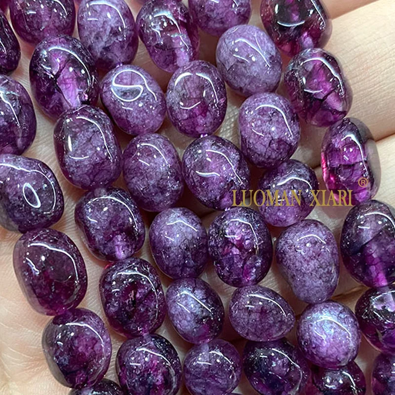 8x12MM Irregular Dark Blue Topazs Color Quarzt Natural Stone Loose Spacer Beads for Jewelry Making Diy Bracelet Accessories 15‘’