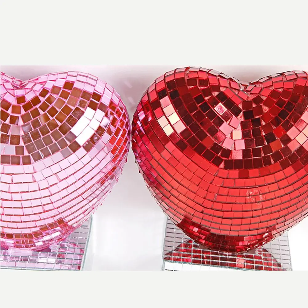Reflective Heart Shape Disco Ball Decoration Romantic Shining Mirror Surface Ornament Widely
