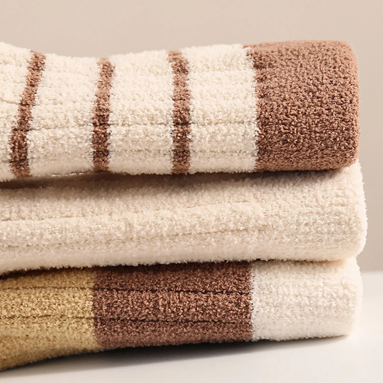 3 paar Baby Plüsch Socken Dicke Warme Kinder Mitte Rohr Socke 0-3Year Junge Mädchen Winter Thermische Schuhe Mode Streifen kleinkind Baumwolle Socke – Detail 6