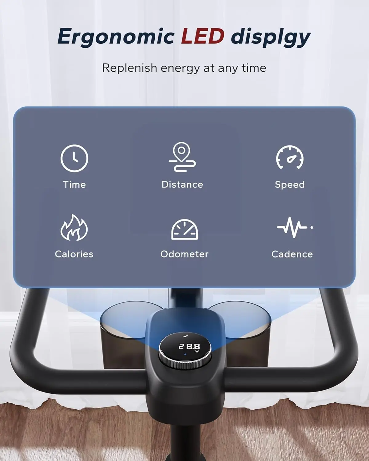 Cyclette, bici fissa con pastiglie freno con app esclusiva, bici da ciclismo per interni a basso rumore con capacità di peso di 300 libbre, T