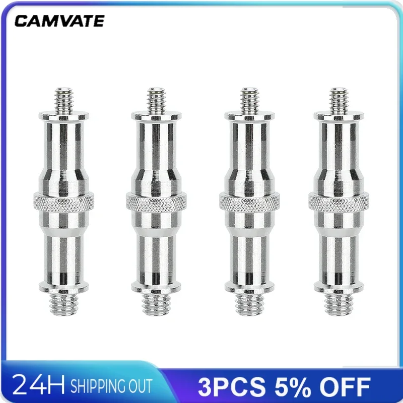 

CAMVATE Double-Ended Spigot 1/4"-20 to 3/8"-16 Male Thread Adapter For Camera Tripod LED Video Light Umbrella Type Bracket 4pcs