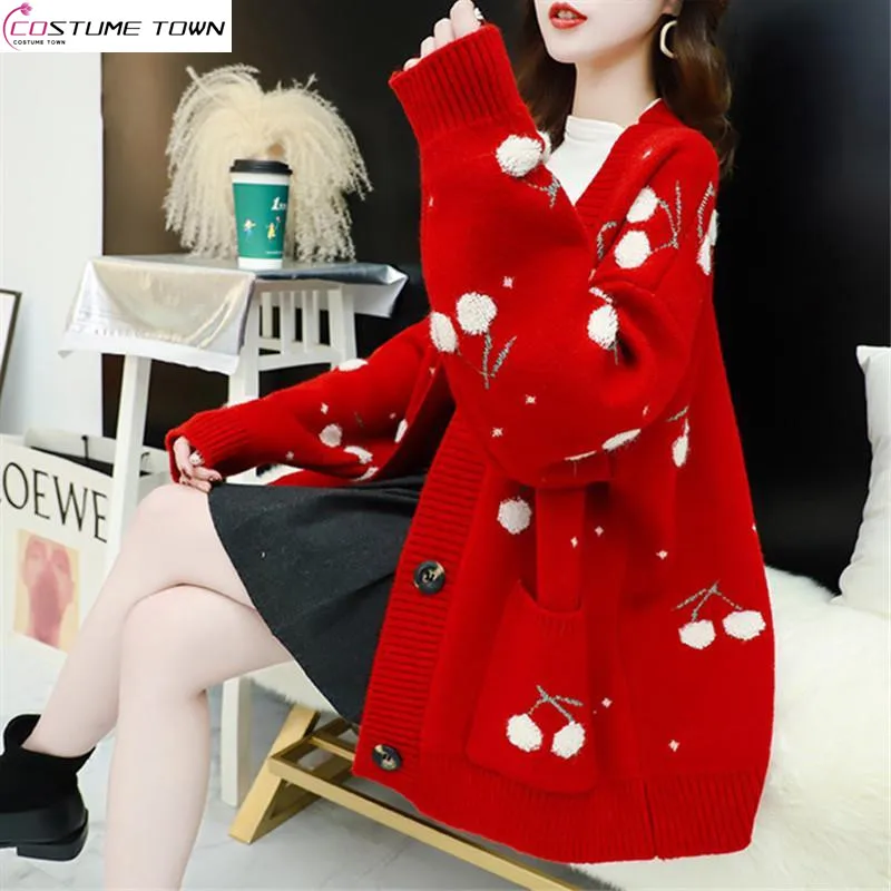 Lazy Style Sweater Women's 2023 New Autumn and Winter Korean Version Loose Casual Knitted Cardigan Women's Coat