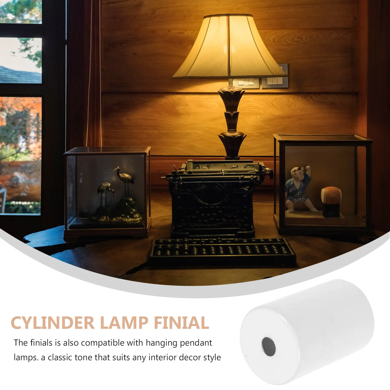 

6Pcs Lamp Finials Metal Cylinder Bright Finish Decorative Replacement for Table Pendant Floor Lamps Lighting Fixture Parts