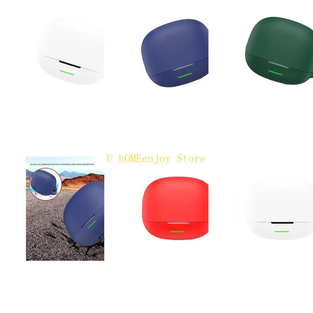 B0KF Full-Wrap Silicone Case Cover for MeloBuds N65 Earbud Protector with Side Carabiner