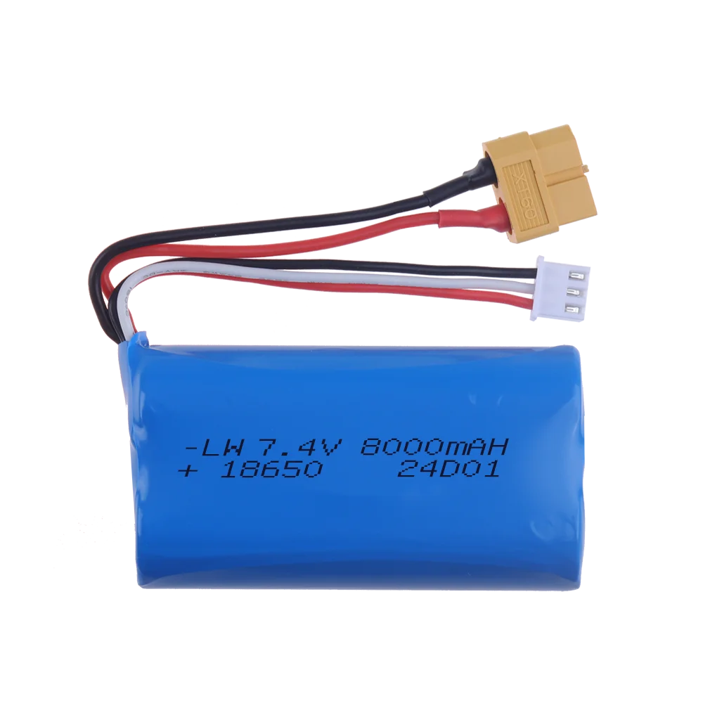 XT60 plug 7.4V 8000mAh Lipo Battery for Henglong 3818 ,3819,3838 RC toys Accessory 7.4 V 2S battery For 3918 ,3938 ,3939 1/16