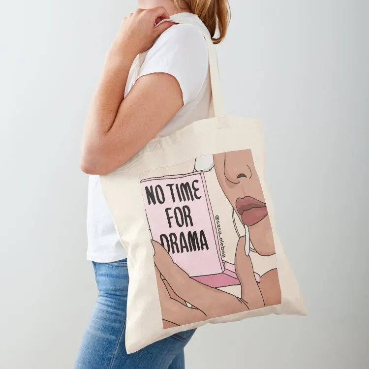 

No Time for drama by Sasa Elebea Tote Bag Big bag Canvas shoulder bag Shopper handbag