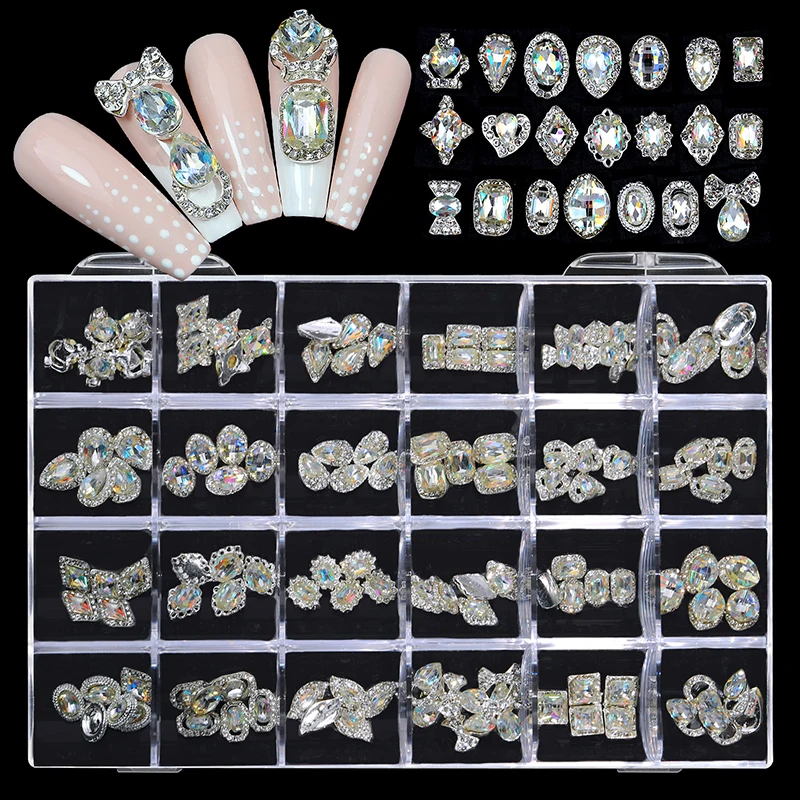 1 صندوق مسمار الفن الراين الذهب رسالة ثلاثية الأبعاد كريستال مسمار السحر لمسمار الفن سبيكة اكسسوارات DIY بها بنفسك مسمار الديكور مستلزمات الأظافر