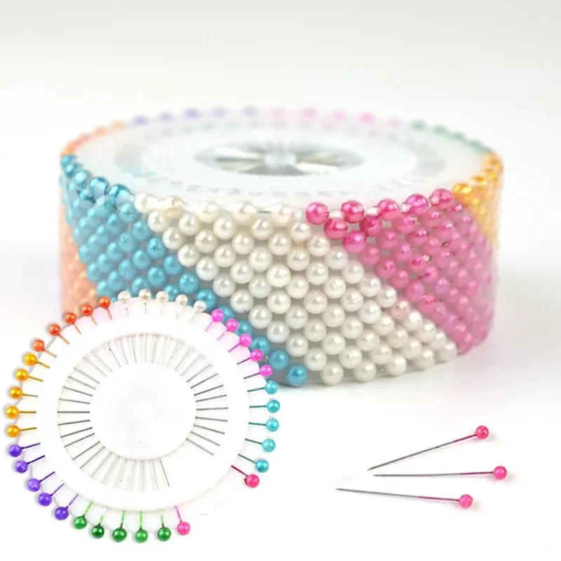 

40pcs/ Set Sewing Straight Pin Head Pins Colorful White Round Pearl Head Dressmaking Quilting Pin Home Sewing Accessories Crafts