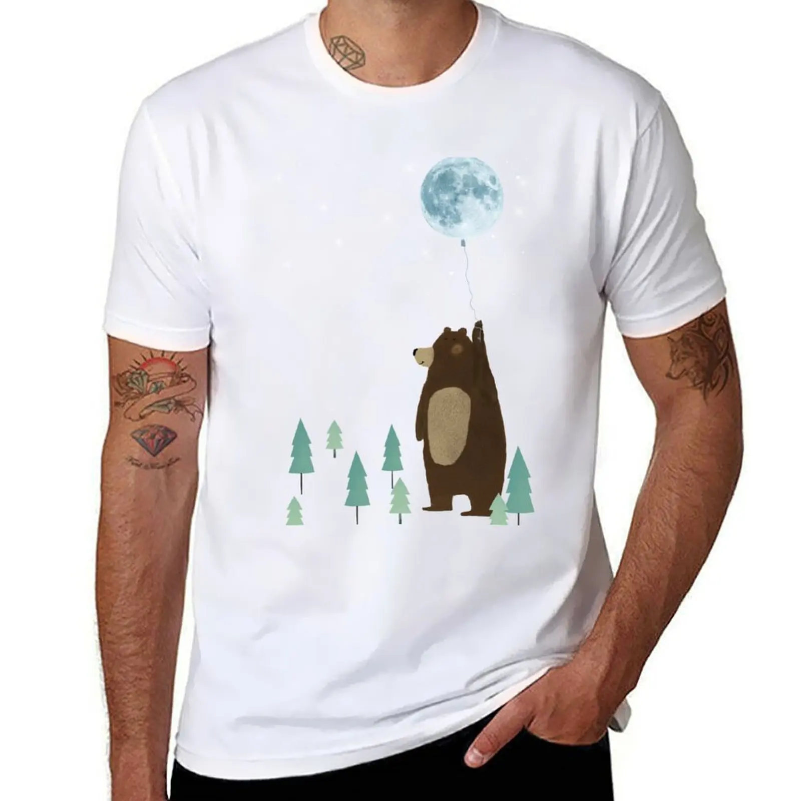

the moon balloon T-Shirt man t shirts for men essential t shirt T-Shirt