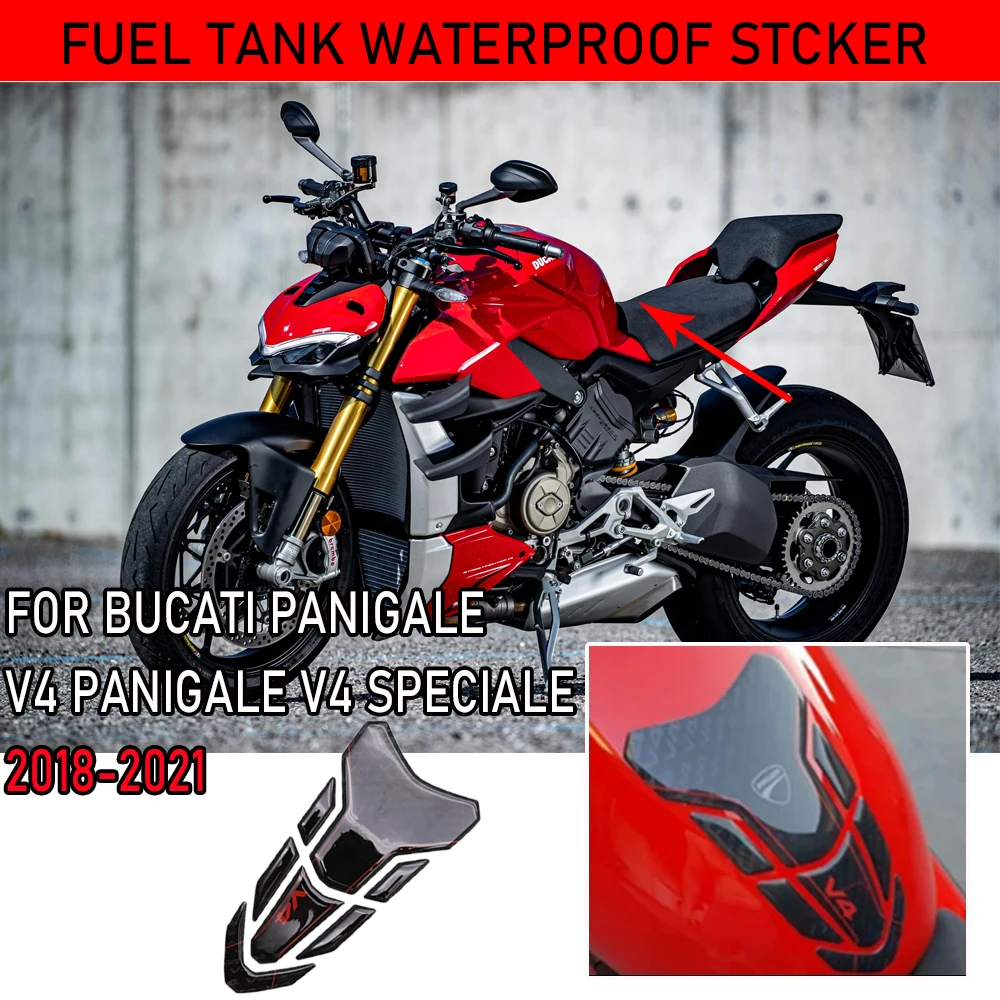 

Для уличного истребителя Dukadi Panigale V4 SS 2021 2020 2019 2018, наклейка на мотоцикл, 3D гелевая накладка на топливный бак, тяга колена