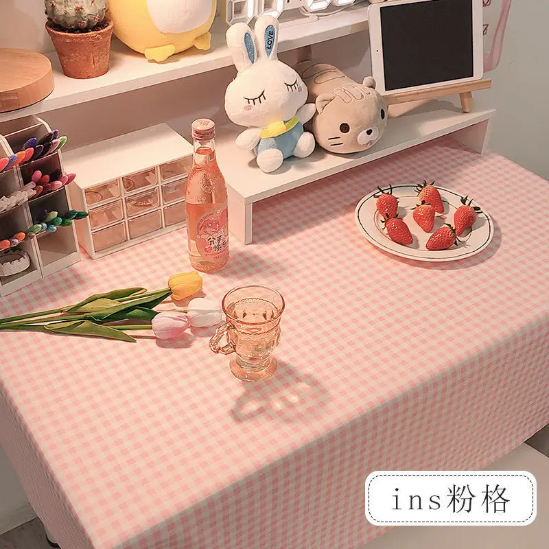 Korea Tablecloths Plaid Table Cloth Cover Coffee Tablecloth Room Picnic Mat Blanket Tableware Wedding Decoration Desk Decor Ins