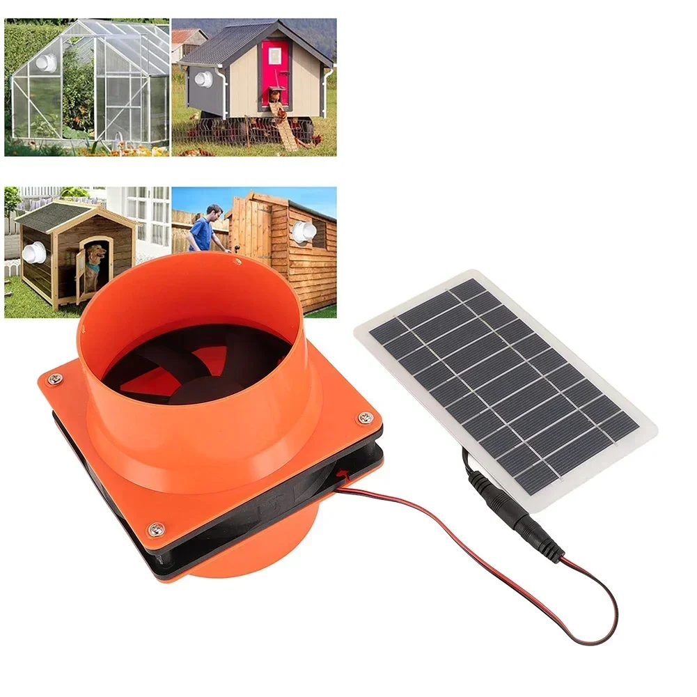 

12V Solar Panel Electric 4inch Straight 130CFM Silent Exhaust Fan For Yacht Weatherproof For Houses Chicken Coops