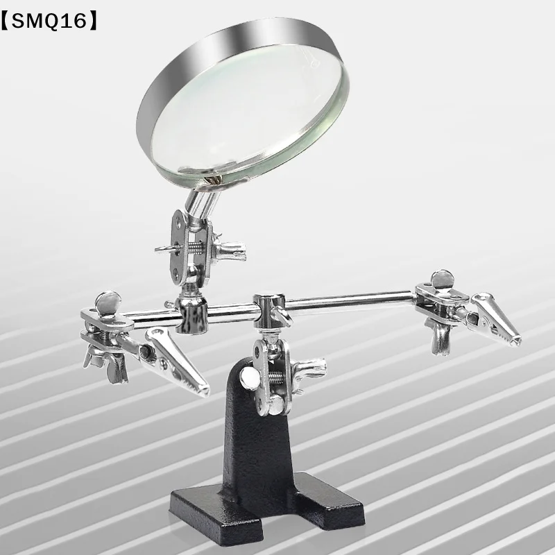 Helping Third Hand Tool Soldering Stand With 5X Welding Magnifying Glass 2 Alligator Clips 360 Degree Rotating Repair Tool【SMQ】