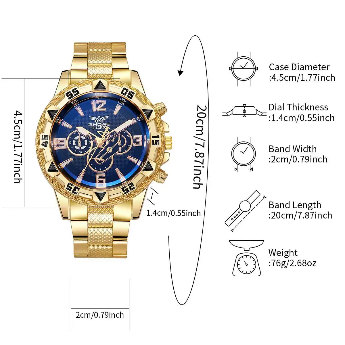 メンズクォーツ時計,ラージダイヤル,スチールバンド,ビジネス,ファッション,ボックスなし