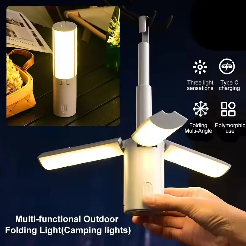 

New Outdoor Multifunctional Camping Folding Tent Light Emitting Diode Light with Ambient Light Handheld Hanging Lighting