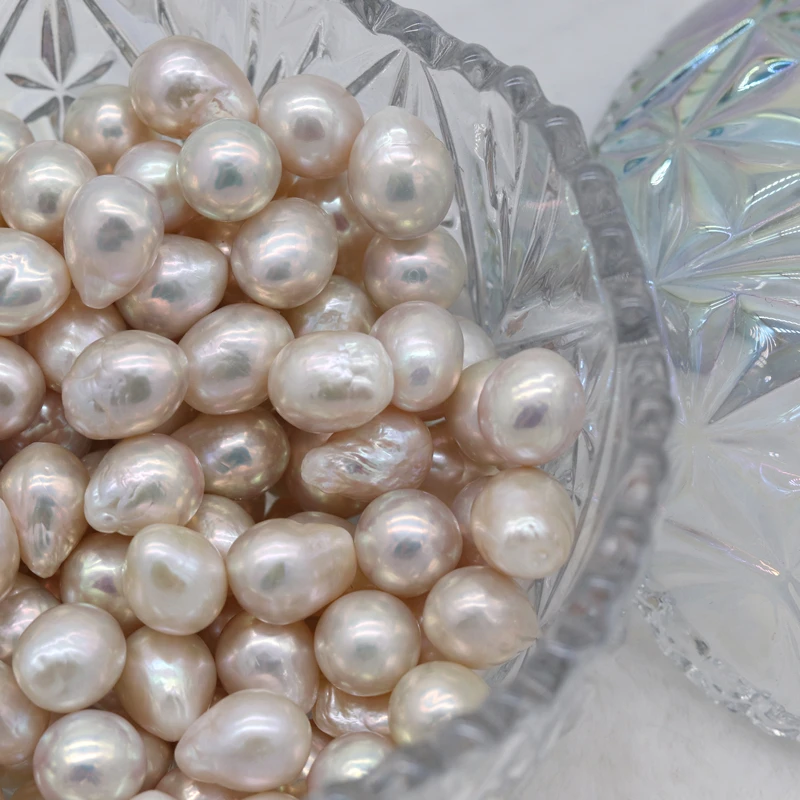 Popular 11-12mm white tail drop edison baroque freshwater pearls no hole loose beads wholesale