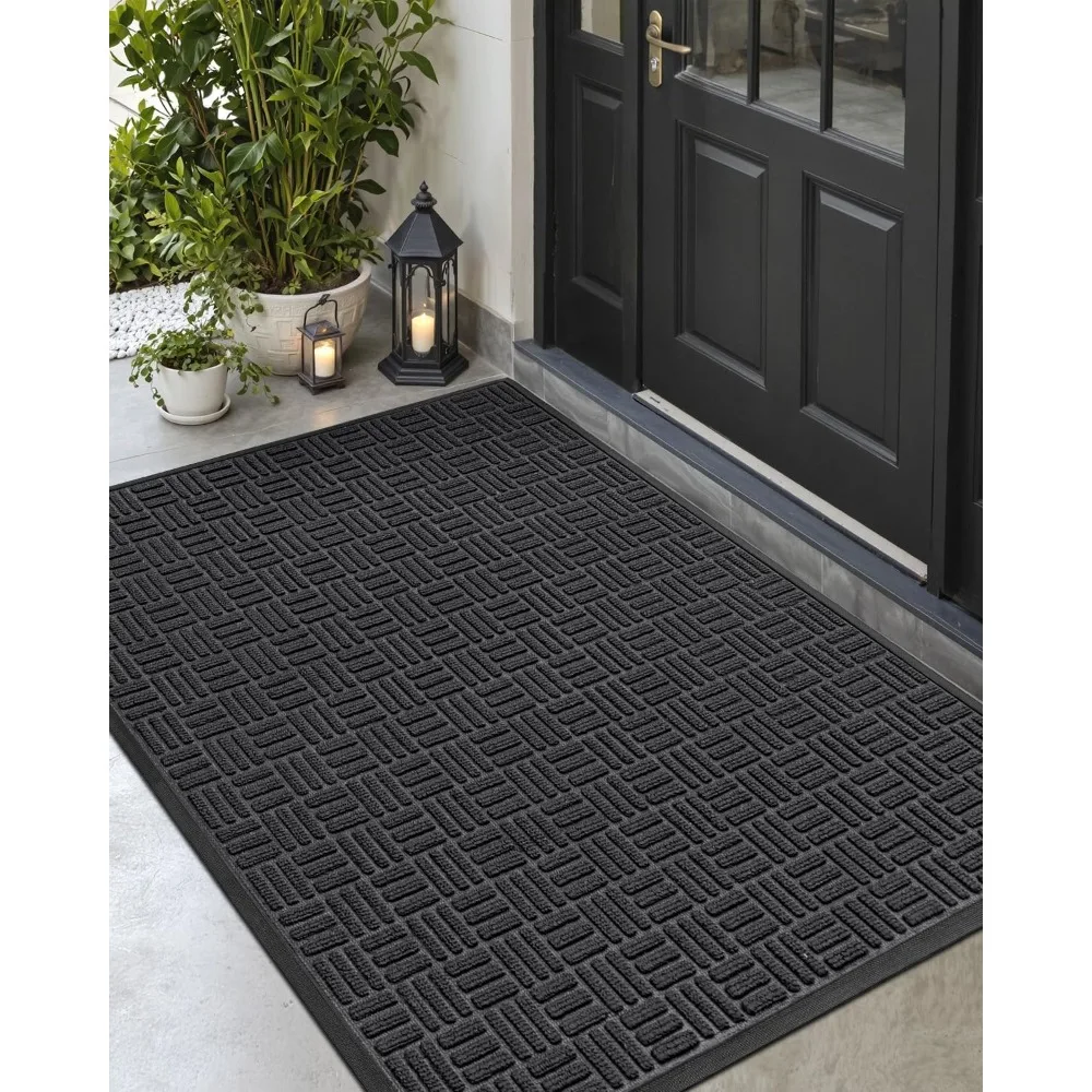 

Front Door Mat Outside Entrance, 4x6 ft Large Rubber Entry Doormat Heavy Duty, Welcome Mats Non Slip for Inside House Floor