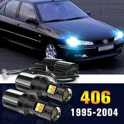 2pcs LED Dual Mode Turn Signal+Daytime Running Light DRL Lamp For Peugeot 406 1995-2004 1999 2000 2001 2002 2003 Accessories