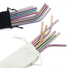 Pajitas de Metal reutilizables y coloridas, juego de pajitas de acero inoxidable 304 con barra de cepillo, pajita de cóctel para vasos