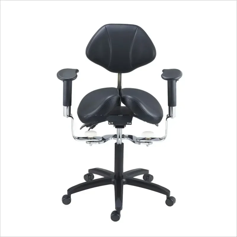 denta Operator Chair Assistant Dentist Chair Stool Assistant Dentist Stool Saddle Seat with Adjustable Armrest